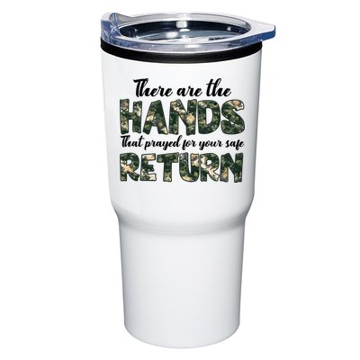 Father's Day There Are The Hands That Prayed Veteran Camo Tumbler
