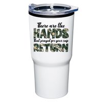 Father's Day There Are The Hands That Prayed Veteran Camo Tumbler