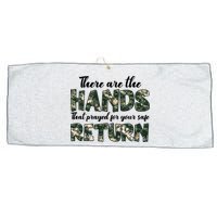 Father's Day There Are The Hands That Prayed Veteran Camo Large Microfiber Waffle Golf Towel