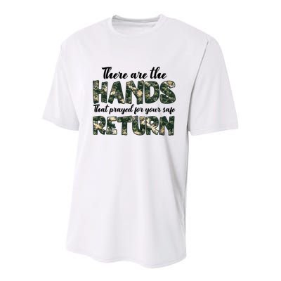 Father's Day There Are The Hands That Prayed Veteran Camo Youth Performance Sprint T-Shirt