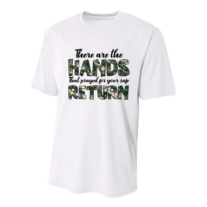 Father's Day There Are The Hands That Prayed Veteran Camo Youth Performance Sprint T-Shirt