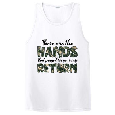 Father's Day There Are The Hands That Prayed Veteran Camo PosiCharge Competitor Tank