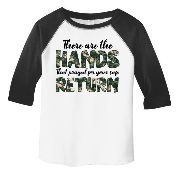 Father's Day There Are The Hands That Prayed Veteran Camo Toddler Fine Jersey T-Shirt