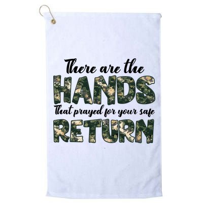 Father's Day There Are The Hands That Prayed Veteran Camo Golf Towel