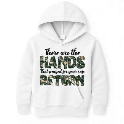 Father's Day There Are The Hands That Prayed Veteran Camo Kids Hoodie