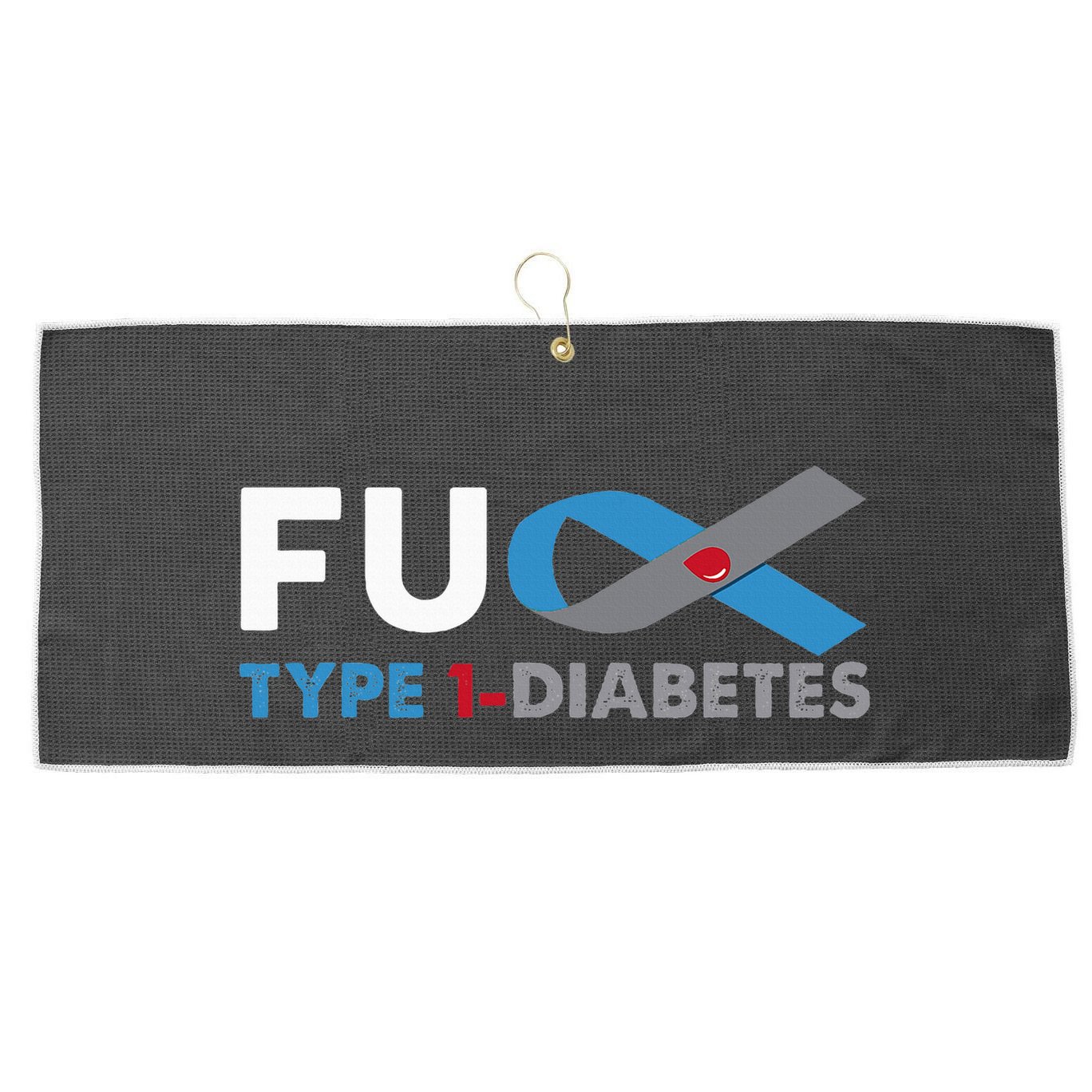 Fuck Diabetes Type 1 Awareness Support Survivor Gift Large Microfiber Waffle Golf Towel