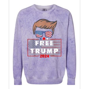 Free Donald Trump Republican Support Colorblast Crewneck Sweatshirt