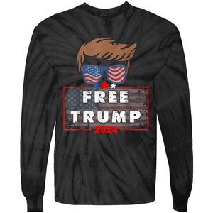 Free Donald Trump Republican Support Tie-Dye Long Sleeve Shirt