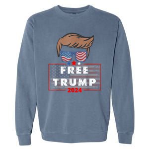 Free Donald Trump Republican Support Garment-Dyed Sweatshirt