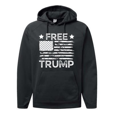 Free Donald Trump Republican Support  Performance Fleece Hoodie