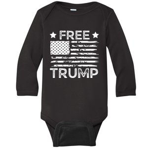 Free Donald Trump Republican Support  Baby Long Sleeve Bodysuit