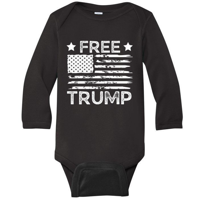 Free Donald Trump Republican Support  Baby Long Sleeve Bodysuit