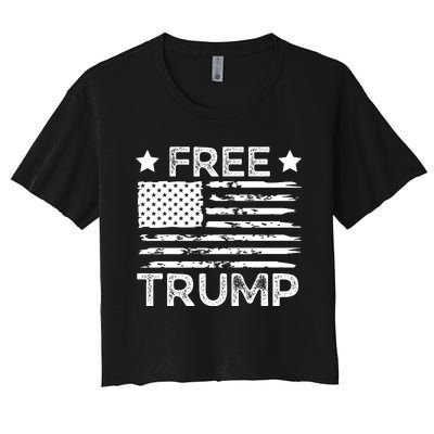 Free Donald Trump Republican Support  Women's Crop Top Tee