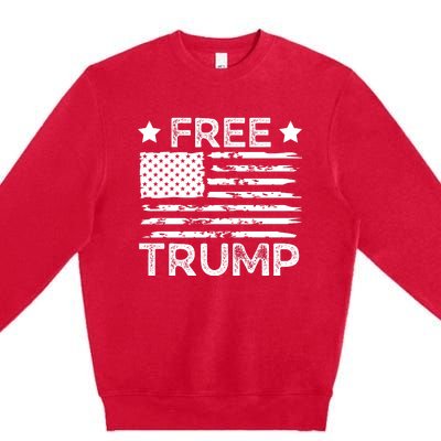 Free Donald Trump Republican Support  Premium Crewneck Sweatshirt