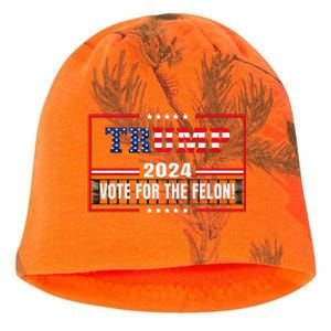 Funny Donald Trump Supporter 2024 Vote For The Felon Kati - Camo Knit Beanie