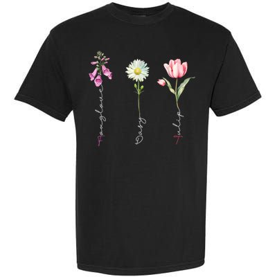 Foxglove Daisy Tulip Floral Garment-Dyed Heavyweight T-Shirt