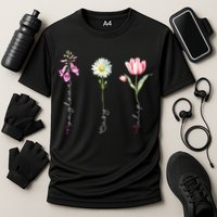 Foxglove Daisy Tulip Floral Cooling Performance Crew T-Shirt