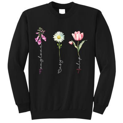 Foxglove Daisy Tulip Floral Sweatshirt