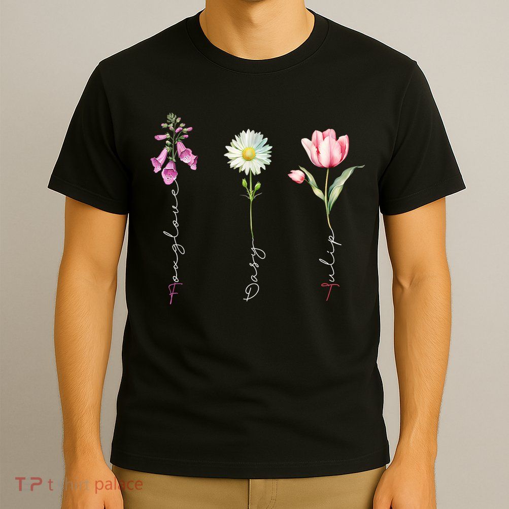 Foxglove Daisy Tulip Floral T-Shirt