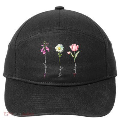 Foxglove Daisy Tulip Floral 7-Panel Snapback Hat