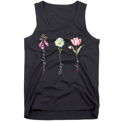 Foxglove Daisy Tulip Floral Tank Top