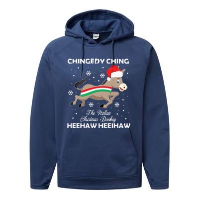 Funny Dominick The Christmas Donkey Italian Donkey Performance Fleece Hoodie