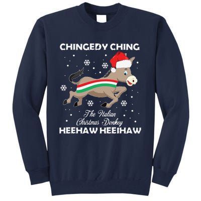 Funny Dominick The Christmas Donkey Italian Donkey Tall Sweatshirt