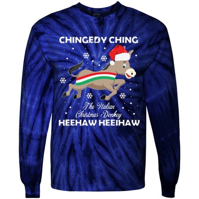 Funny Dominick The Christmas Donkey Italian Donkey Tie-Dye Long Sleeve Shirt