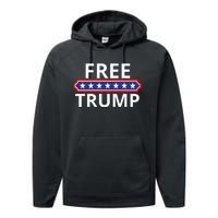 Free Donald Trump Republican Support  Performance Fleece Hoodie