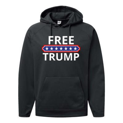 Free Donald Trump Republican Support  Performance Fleece Hoodie