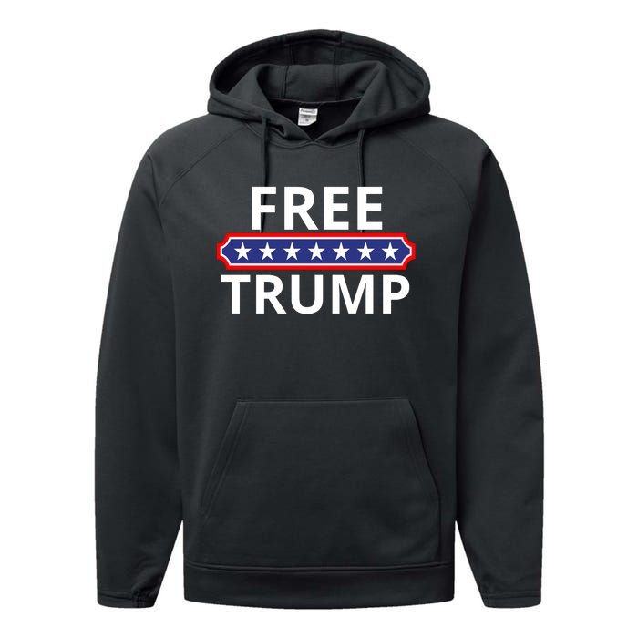 Free Donald Trump Republican Support  Performance Fleece Hoodie