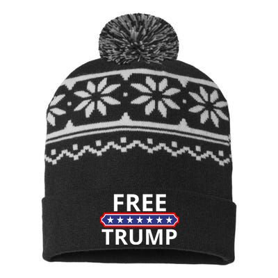 Free Donald Trump Republican Support  USA-Made Snowflake Beanie