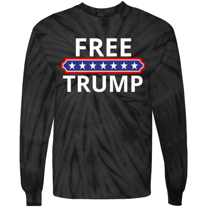 Free Donald Trump Republican Support  Tie-Dye Long Sleeve Shirt