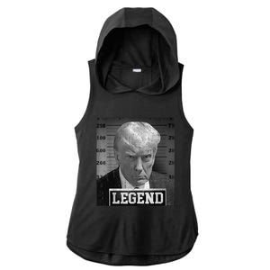 Free Donald Trump Mug Shot Republican President MAGA 2024 Ladies PosiCharge Tri-Blend Wicking Draft Hoodie Tank