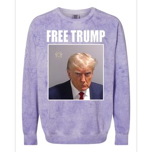 Free Donald Trump Mugshot Election Colorblast Crewneck Sweatshirt