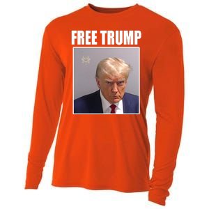 Free Donald Trump Mugshot Election Cooling Performance Long Sleeve Crew