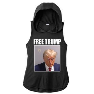 Free Donald Trump Mugshot Election Ladies PosiCharge Tri-Blend Wicking Draft Hoodie Tank