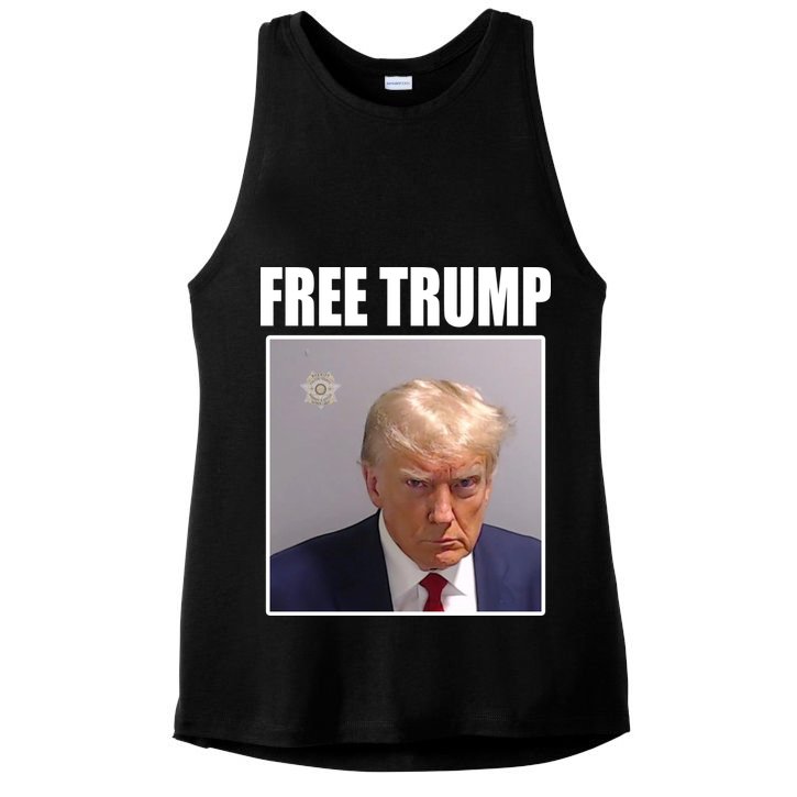 Free Donald Trump Mugshot Election Ladies PosiCharge Tri-Blend Wicking Tank