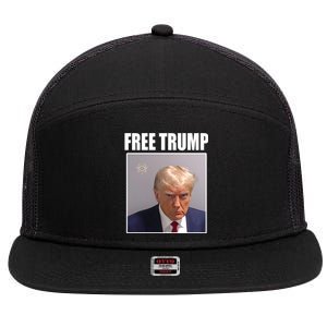 Free Donald Trump Mugshot Election 7 Panel Mesh Trucker Snapback Hat