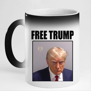 Free Donald Trump Mugshot Election 11oz Black Color Changing Mug