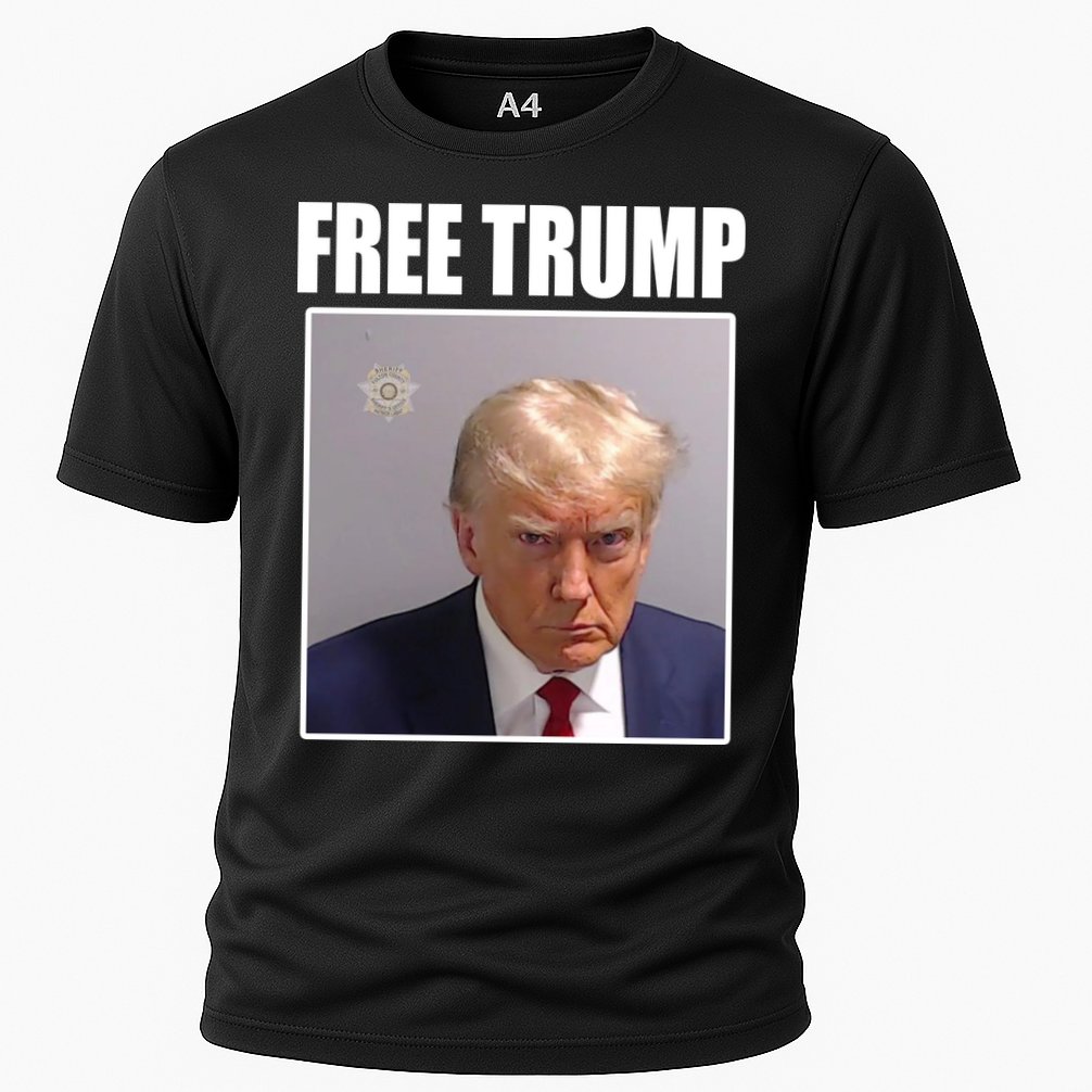 Free Donald Trump Mugshot Election Cooling Performance Crew T-Shirt
