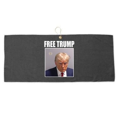 Free Donald Trump Mugshot Election Large Microfiber Waffle Golf Towel