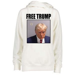 Free Donald Trump Mugshot Election Womens Funnel Neck Pullover Hood