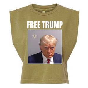 Free Donald Trump Mugshot Election Garment-Dyed Women's Muscle Tee