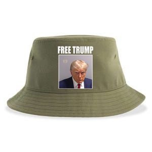 Free Donald Trump Mugshot Election Sustainable Bucket Hat