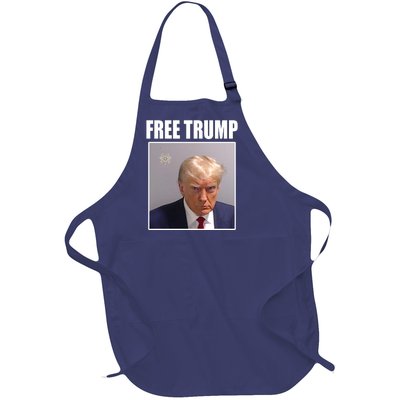 Free Donald Trump Mugshot Election Full-Length Apron With Pockets