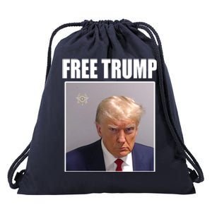 Free Donald Trump Mugshot Election Drawstring Bag