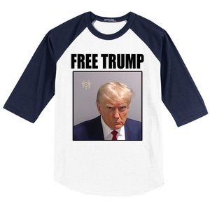 Free Donald Trump Mugshot Election Baseball Sleeve Shirt