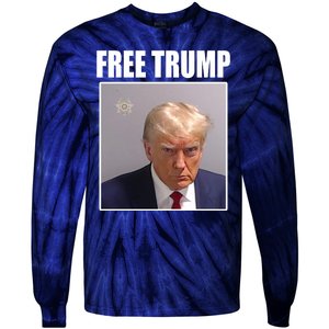 Free Donald Trump Mugshot Election Tie-Dye Long Sleeve Shirt