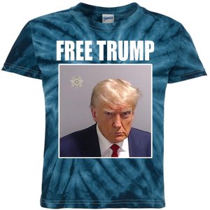 Free Donald Trump Mugshot Election Kids Tie-Dye T-Shirt